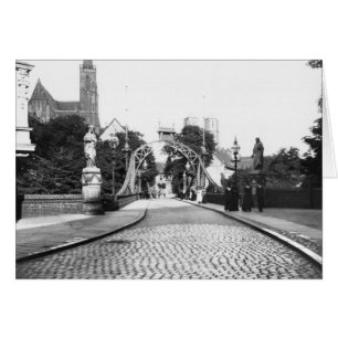 Bridge to the Cathedral, Breslau Poland, 1910 Hälsningskort