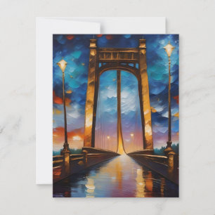 Bridge vid Sundown D Julkort