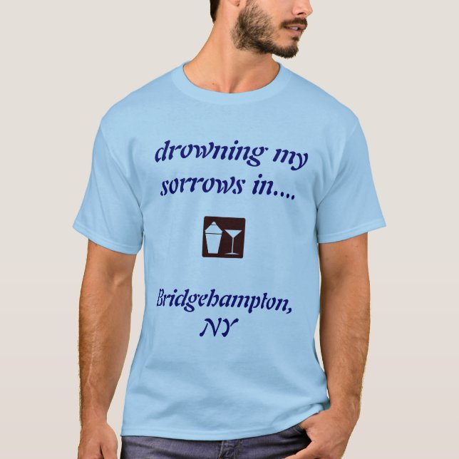 Bridgehampton, NY DRINKING SHIRT! Tee (Framsida)