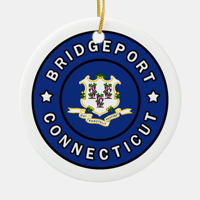 Bridgeport Connecticut Julgransprydnad Keramik (Framsidan)