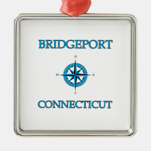 Bridgeport Connecticut steg den nautiska kompasset Julgransprydnad Metall
