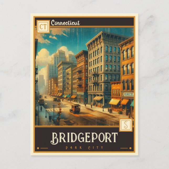Bridgeport, Connecticut | Vintage Vykort (Framsida)