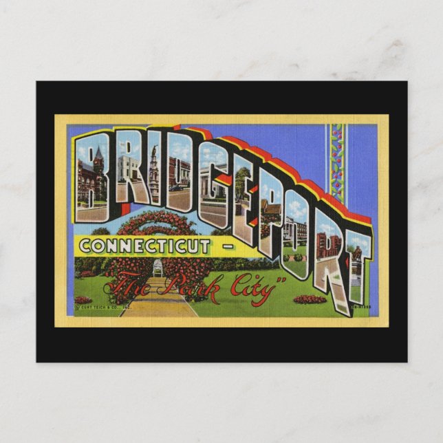 Bridgeport Connecticut Vykort (Framsida)