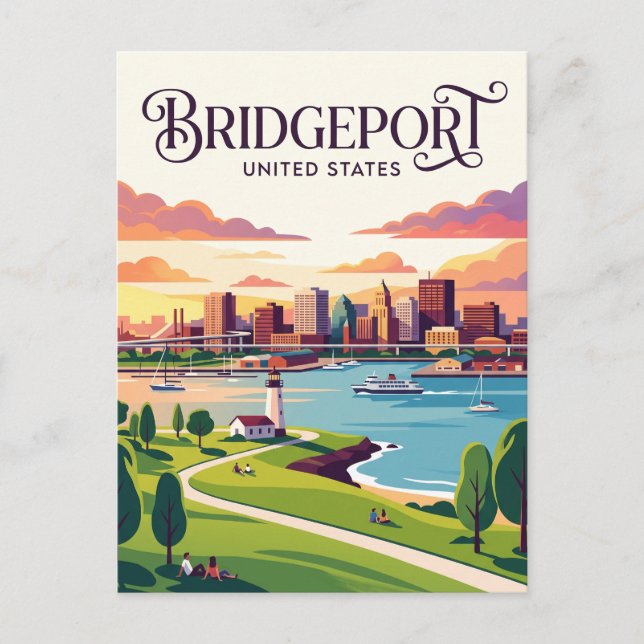 Bridgeport Connecticut Vykort (Framsida)