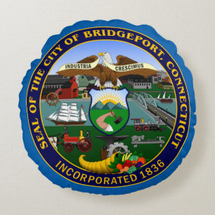 Bridgeport, CT-försegling Rund Kudde