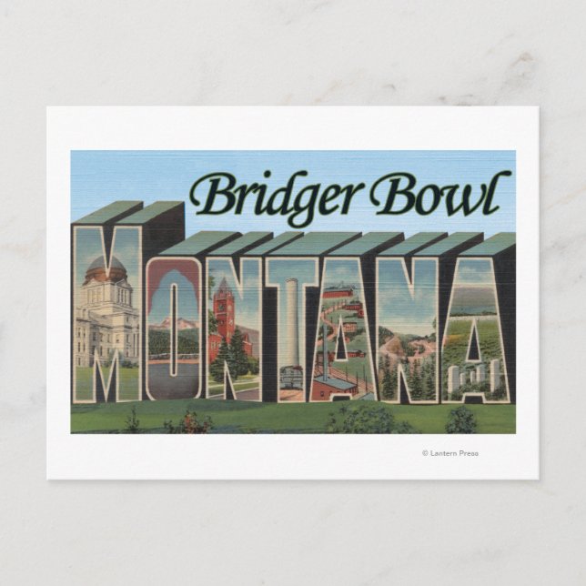 Bridger Bowl, Montana - Large Brev Scenes Vykort (Framsida)