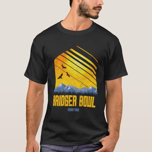 Bridger Bowl Montana Mountains Hiking Camg T Shirt (Framsida)