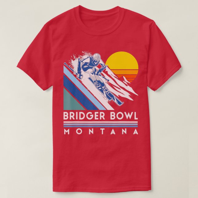 Bridger Bowl Montana Retro Ski T Shirt (Design framsida)