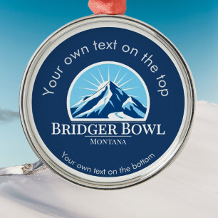 Bridger Bowl Montana ski medal Metall Ornament