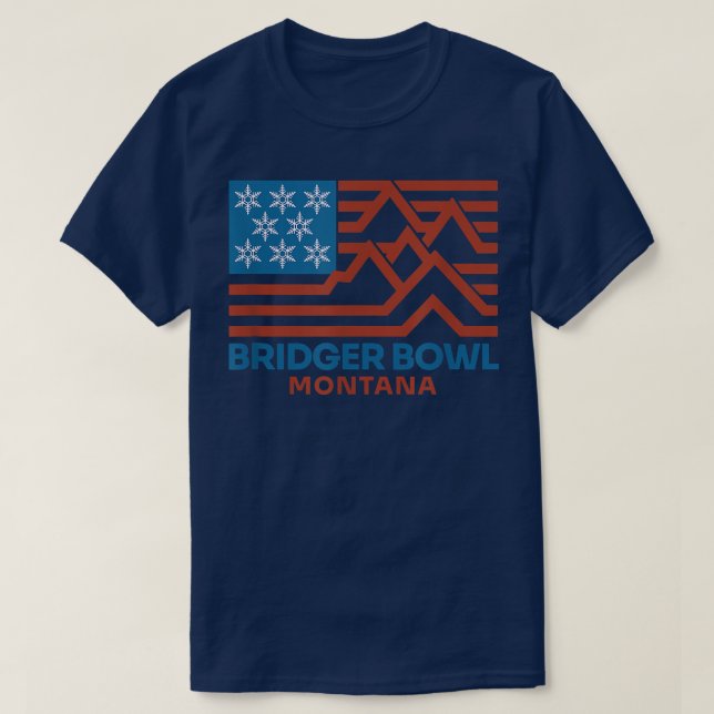 Bridger Bowl Montana Ski Snowboard Snow Mountain  T Shirt (Design framsida)