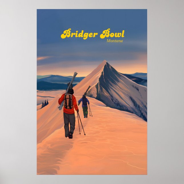 Bridger Bowl Montana Skidort Resoraffisch Poster (Framsidan)