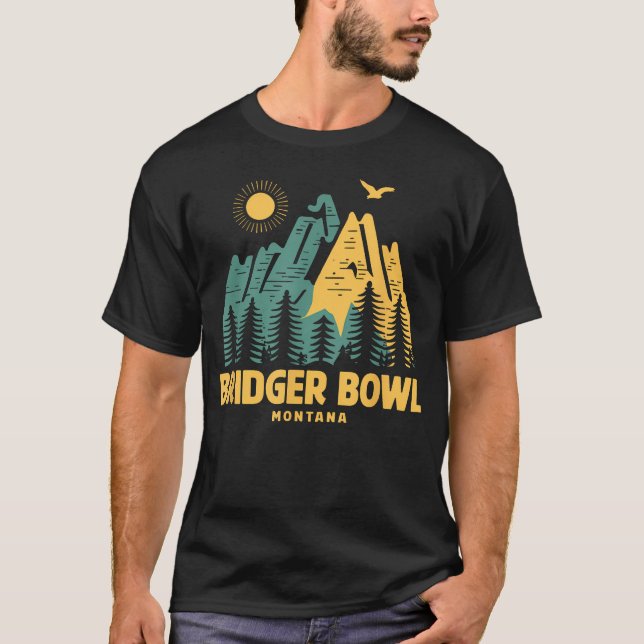 Bridger Bowl Mountains Montana Vandring Utomhus T Shirt (Framsida)
