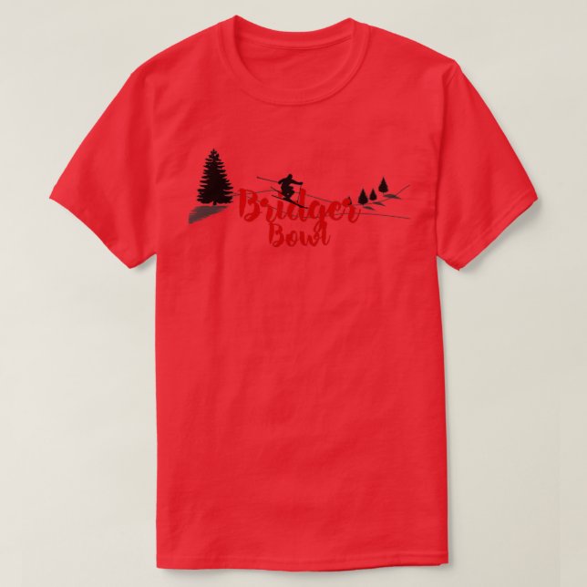Bridger Bowl Ski Long T Shirt (Design framsida)