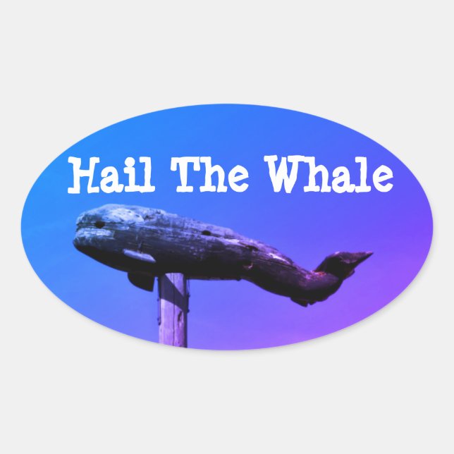Bridger Bowl Whale Sticker Ovalt Klistermärke (Framsida)