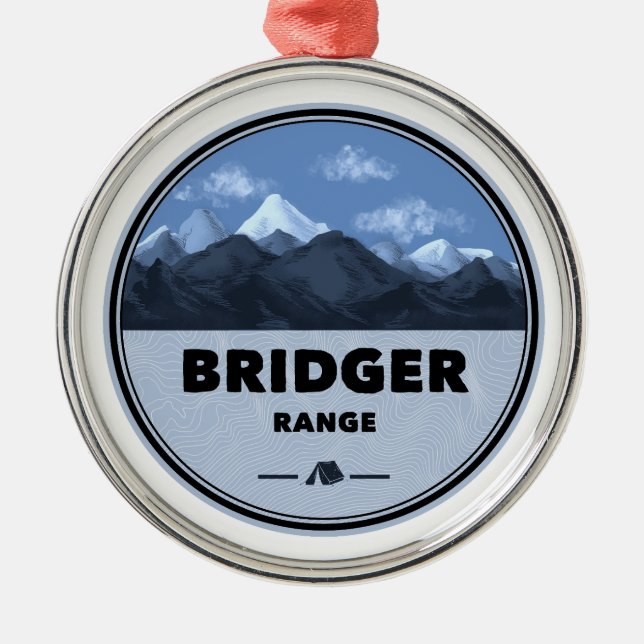 Bridger Range Montana Camping Julgransprydnad Metall (Framsidan)