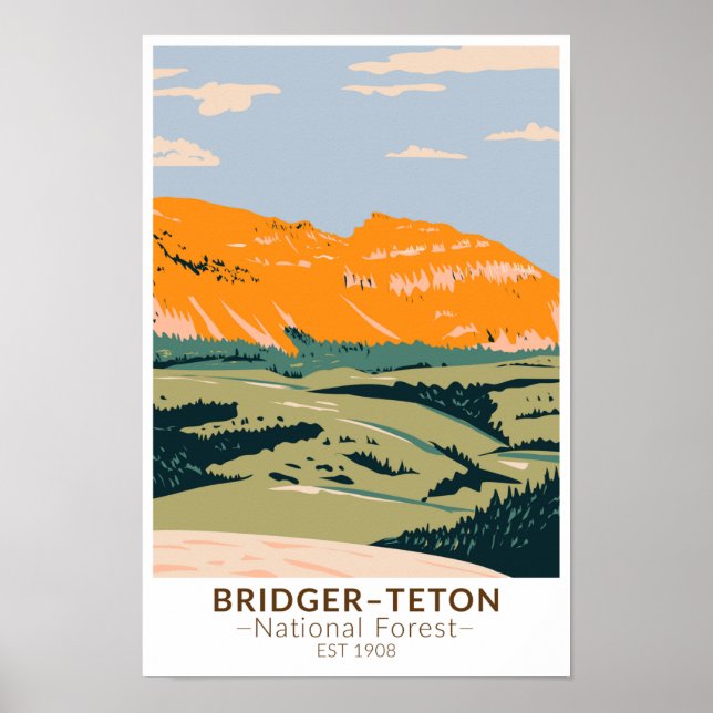 Bridger Teton National Forest Sheep Mountain Poster (Framsidan)