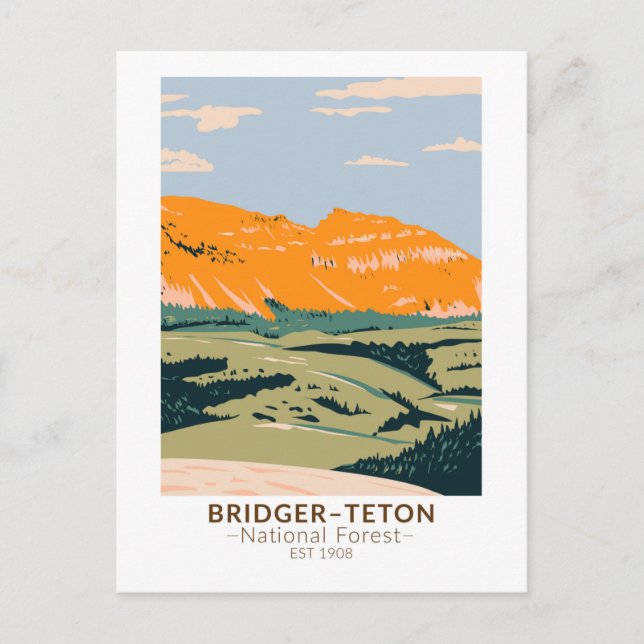 Bridger Teton National Forest Sheep Mountain Vykort (Framsida)