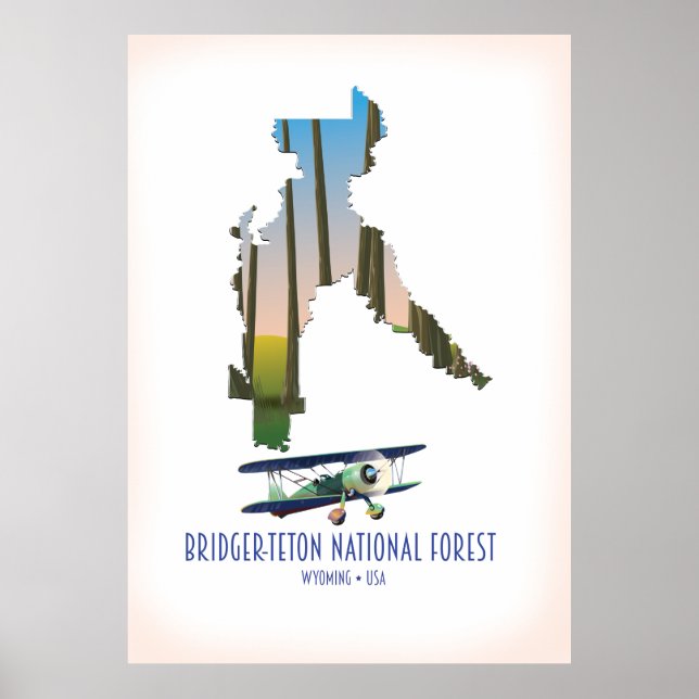 Bridger-teton national forest, wyoming karta poster (Framsidan)