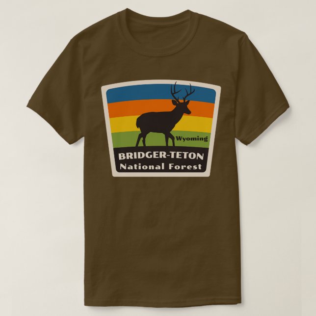 Bridger Teton National Forest Wyoming Roaming Hjor T Shirt (Design framsida)