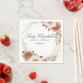 Bridgerton Bröllopsfest med lila blommor Pappersservett