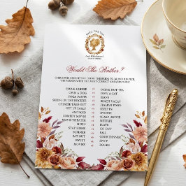 Bridgerton Höst Bröllopsfest Invitation Blommig Inbjudningar