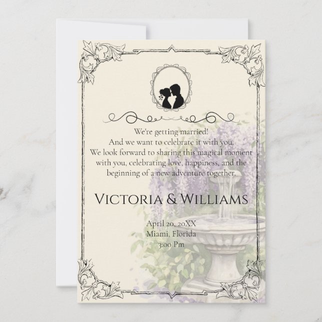 Bridgerton Inspired Regency Society Paper Wedding Inbjudningar (Framsida)