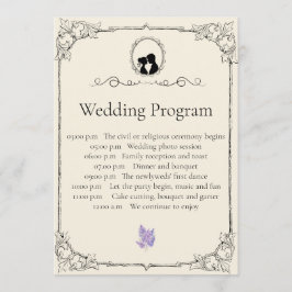 Bridgerton Inspired Regency Society Wedding Program