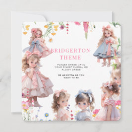 Bridgerton ThLED Girl Dress-Födelsedagsfest Inbjudningar