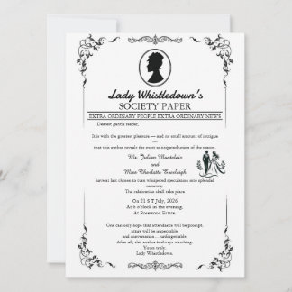 Bridgerton Wedding Invitation – Regency Style   Inbjudningar
