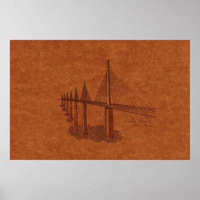 Bridges: Millau Viaduct, Frankrike Poster (Framsidan)
