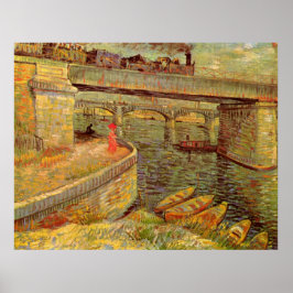 Bridges över havet, Asnieres av Vincent van Gogh Poster