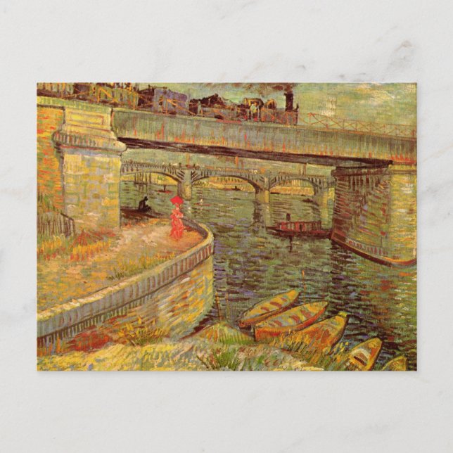 Bridges över havet, Asnieres av Vincent van Gogh Vykort (Framsida)