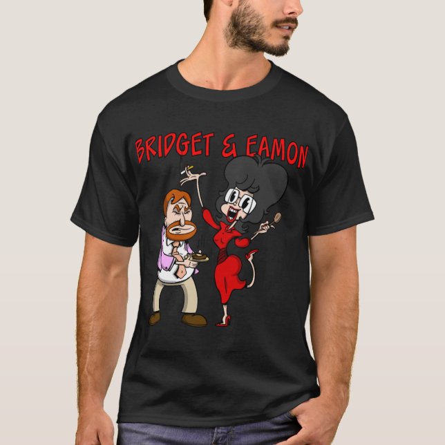 Bridget and Eamon RTE Irishelevision Cartoon Chara T Shirt (Framsida)