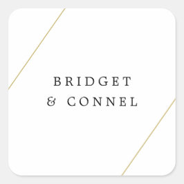 Bridget Geometrisk Modern Bröllop Fyrkantigt Klistermärke