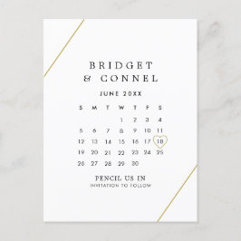 Bridget Geometrisk Modern Bröllop Spara Datum Meddelande Vykort