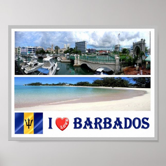 Bridgetown - Barbados - Downtown - I Kärlek - Poster (Framsidan)