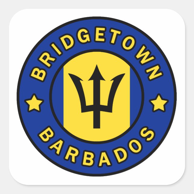 Bridgetown Barbados Fyrkantigt Klistermärke (Framsida)