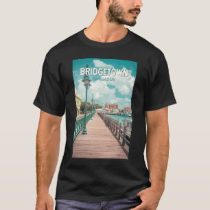 Bridgetown Barbados Illustration Travel Art Retro T Shirt