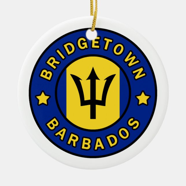 Bridgetown Barbados Julgransprydnad Keramik (Framsidan)