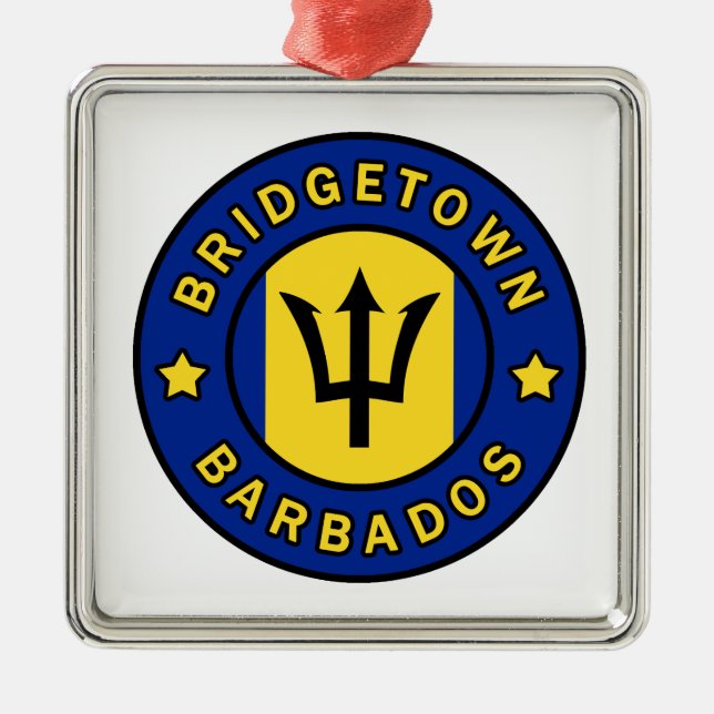 Bridgetown Barbados Julgransprydnad Metall (Framsidan)