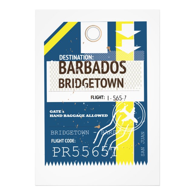 Bridgetown Barbados resa biljett Fototryck (Framsidan)