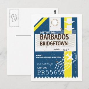 Bridgetown Barbados resebiljett Vykort