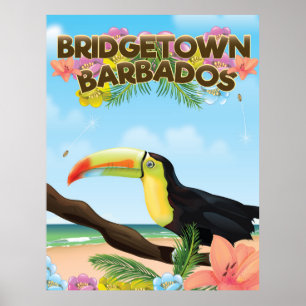 Bridgetown Barbados Toucan-reseaffisch Poster