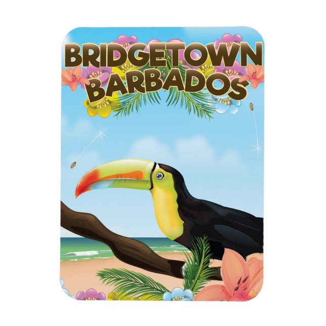 Bridgetown Barbados Tukan resemålning affisch Magnet (Vertikal)
