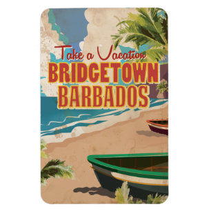 Bridgetown, Barbados Vintage resor Poster Magnet