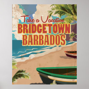 Bridgetown, Barbados Vintage resor Poster. Poster