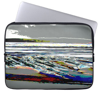Bridgewater N.S. Riser's Beach Abstrakt konsttryck Laptop Fodral