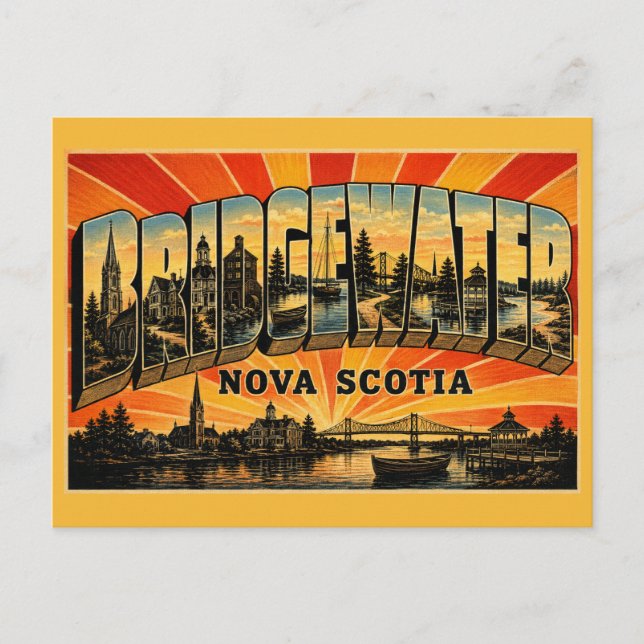 Bridgewater Nova Scotia Flodhamn Vykort (Framsida)