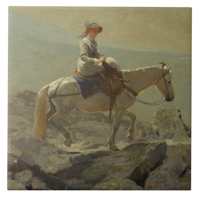 Bridle Väg, vita bergen (Winslow Homer) Kakelplatta (Framsidan)