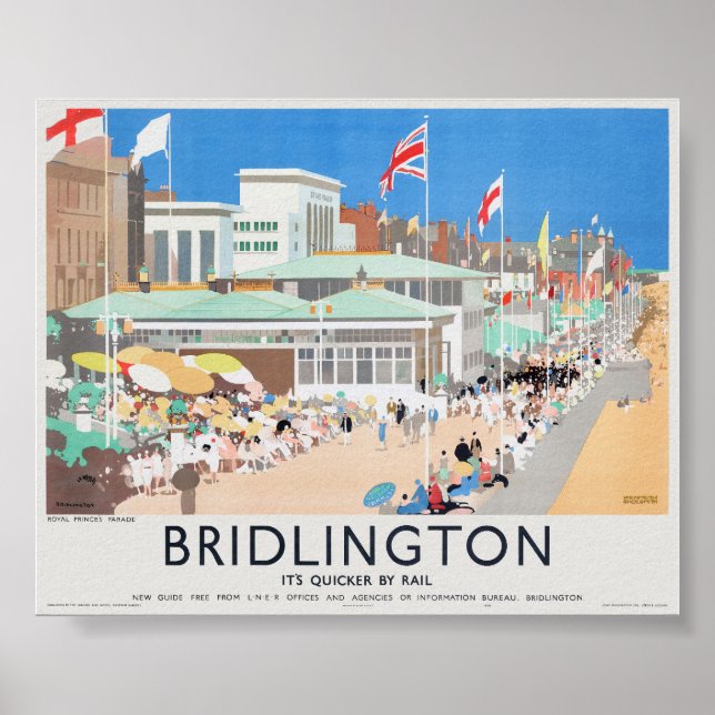 Bridlington UK Vintage affisch 1939 (Framsidan)